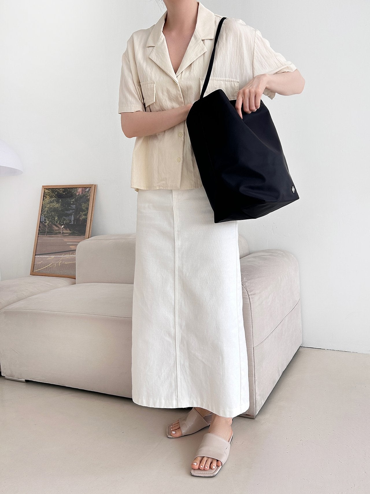 ✨🖤 더 *우 파크 스타일 프리미엄 나일론 숄더백 | Lightweight Everyday Tote | Travel & Daily Bag | 미니멀 데일리백
