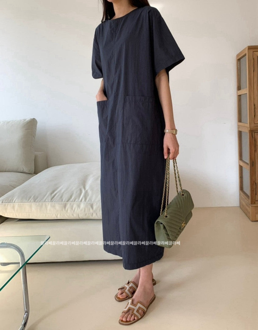 🌿 [럭키룸] 77까지 추천✨ 입는 순간 날씬해 보이는 바스락 포켓 롱원피스 Lucky Room Pocket Long Dress