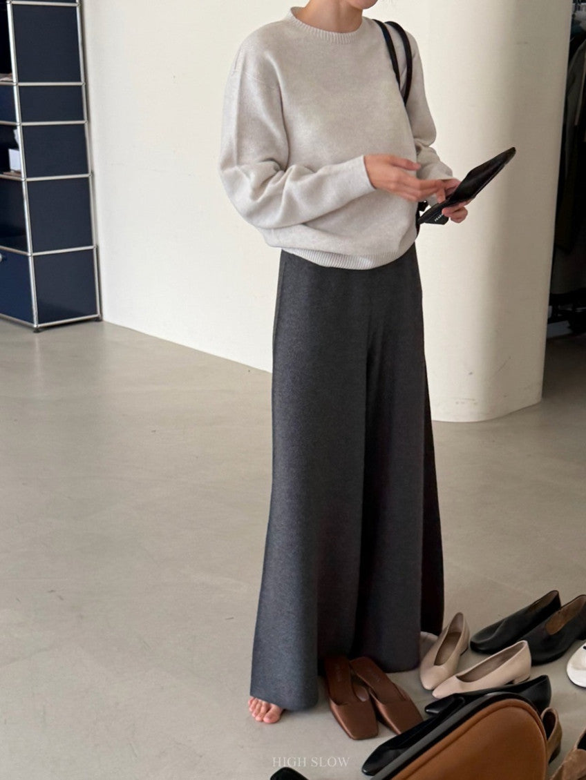 🧶 [프리미엄 라인] 슈퍼파인 메리노울 100% 홀가먼트 루즈핏 니트 | Premium Superfine Merino Wool Wholegarment Knit