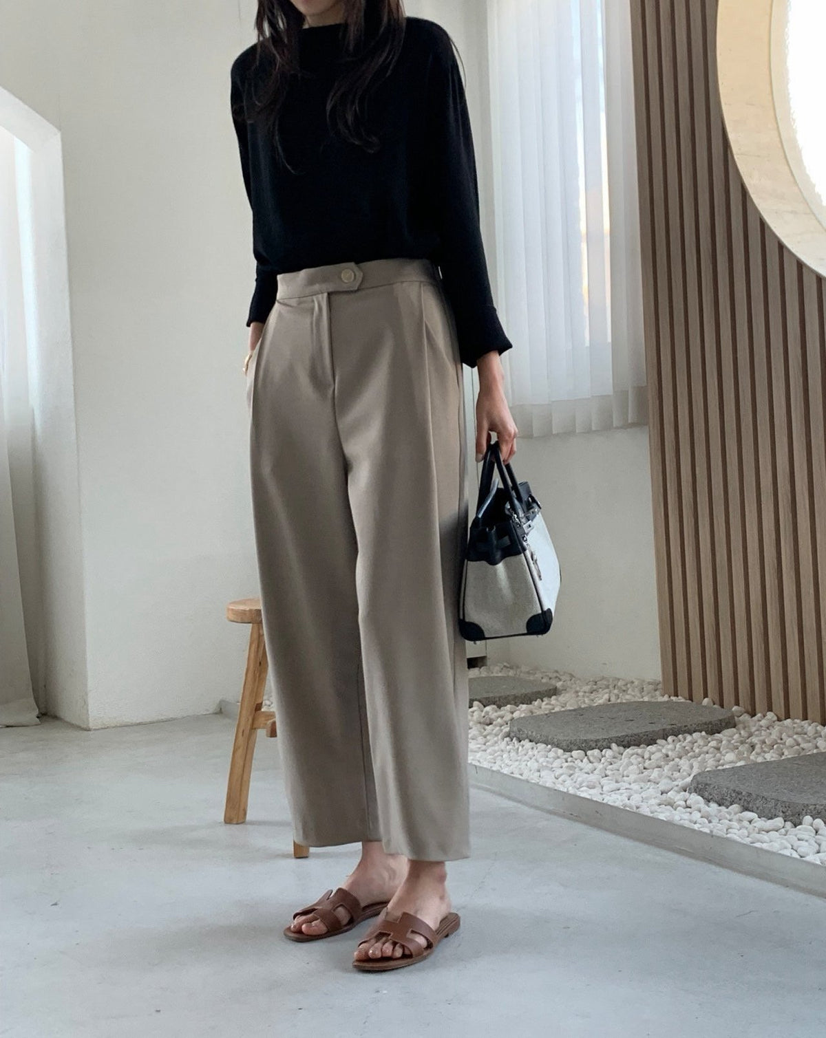 🤎 [국내생산·뒷밴딩] 럭키룸 발란 오비스포 핀턱 팬츠 | Lucky Room Banded Pleated Pants