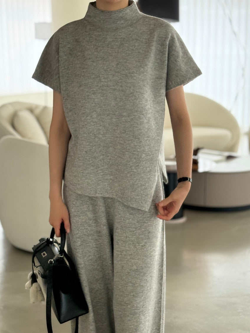 ✨ [PREMIUM LINE] 미네르바 홀가먼트 사이드 슬릿 모크넥 탑 | Minerva Wholegarment Side Slit Mock Neck Top