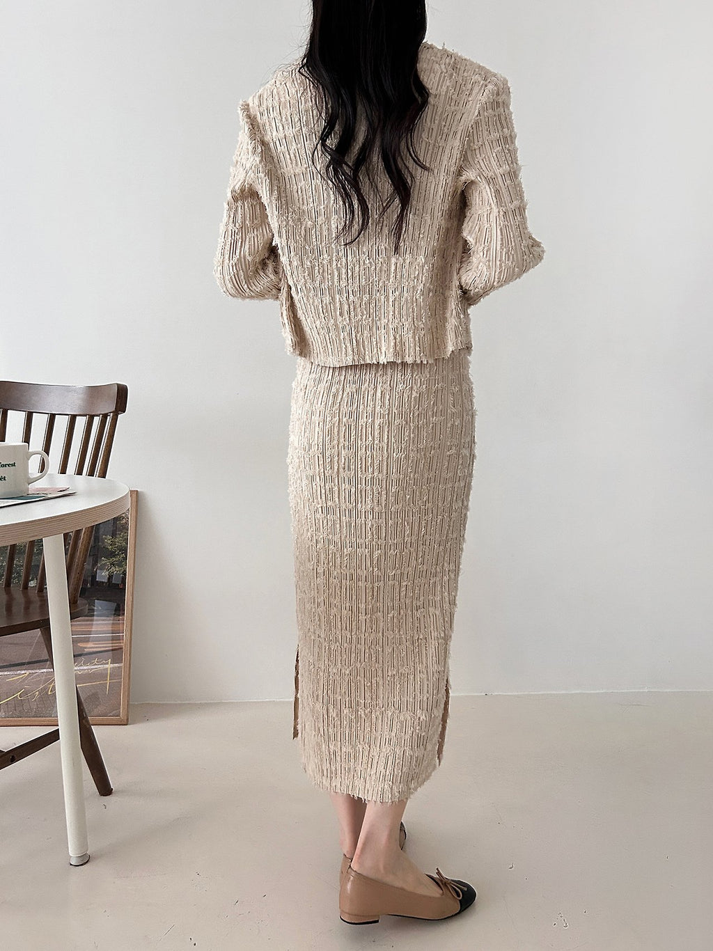 ✨ [플리츠트위드] 고급스러운 텍스처, 플리츠 트위드 자켓 & 스커트 세트 | Pleated Tweed Jacket & Skirt Set