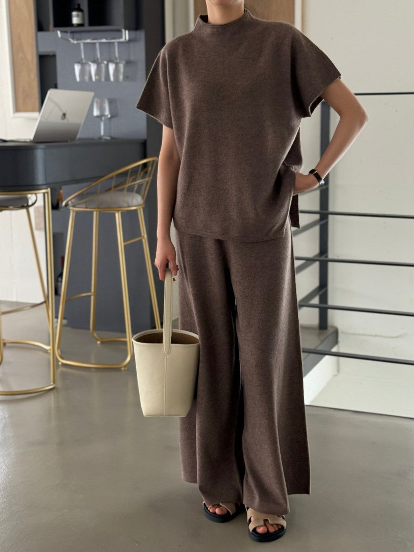 ✨ [PREMIUM LINE] 미네르바 홀가먼트 사이드 슬릿 모크넥 탑 | Minerva Wholegarment Side Slit Mock Neck Top