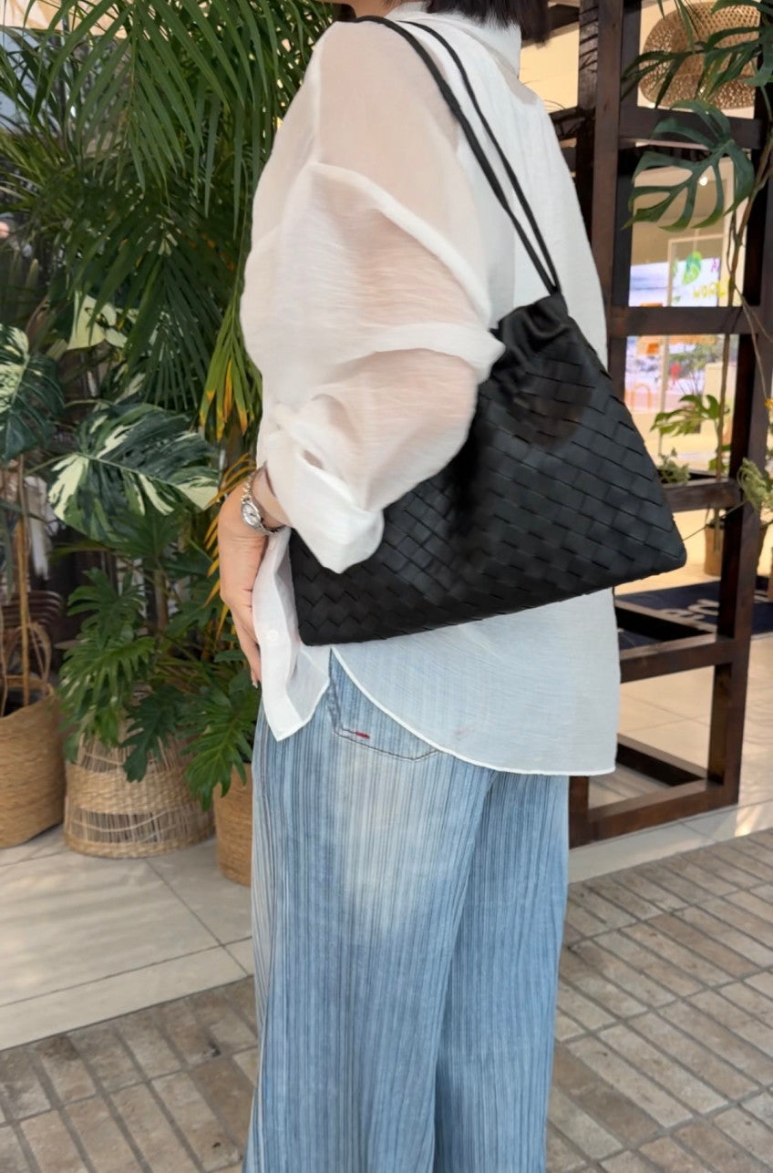 👖💙 [77-88가능] 여름엔 청바지 말고 청플리츠! 한국생산 아이스 데님 플리츠 와이드 팬츠 💙👖 체형커버 밴딩팬츠 · 시원한 여름팬츠 · 데님룩 플리츠팬츠 | Made in Korea Ice Denim Pleated Wide Pants ✨