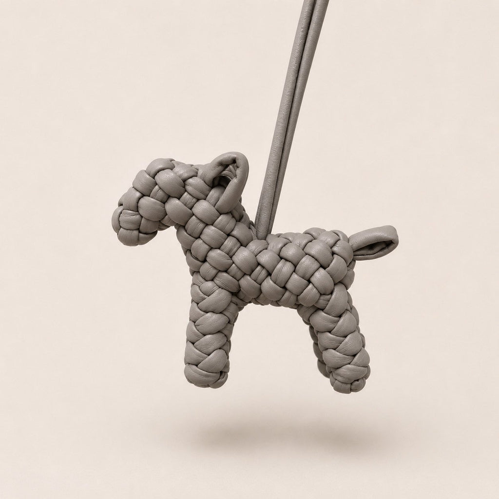 🐶 [보테 스타일·위빙] 위빙 도그 백참 | Woven Dog Bag Charm PU