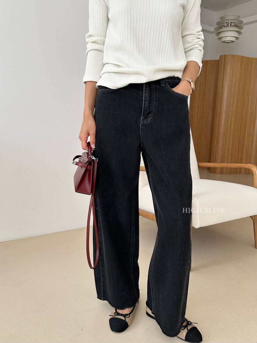 👖 카인드 굿럭 먹청 데님 | Kind Good Luck Washed Black Denim