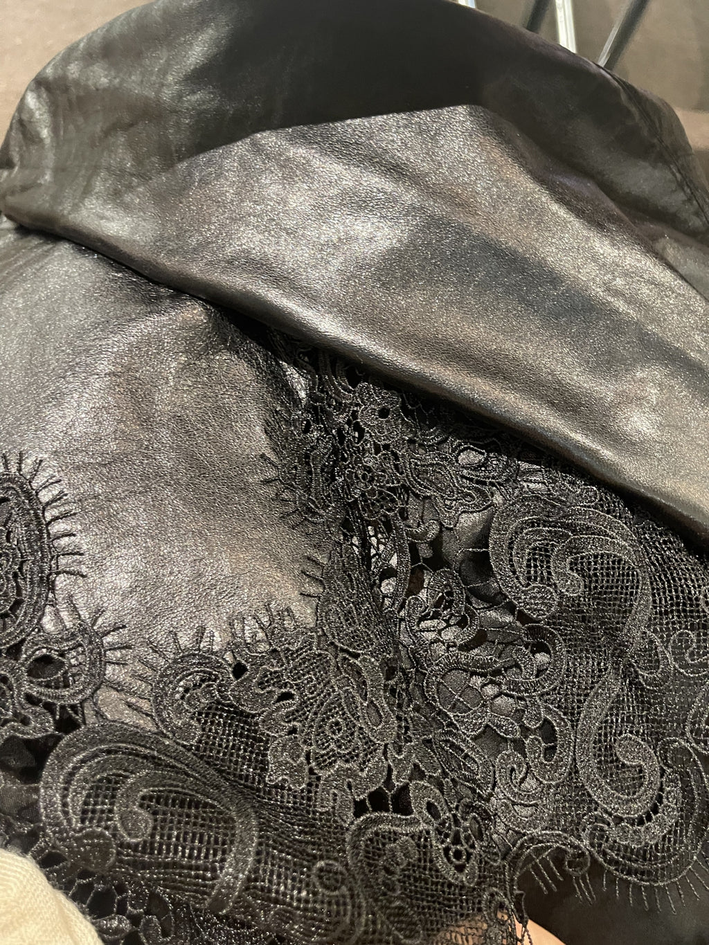 [프리미엄 고가 라인]🖤 청담동 며느리룩[PREMIUM] 100% 리얼 양가죽 레이스 셔츠 자켓 | Premium Lambskin Lace Shirt Jacket