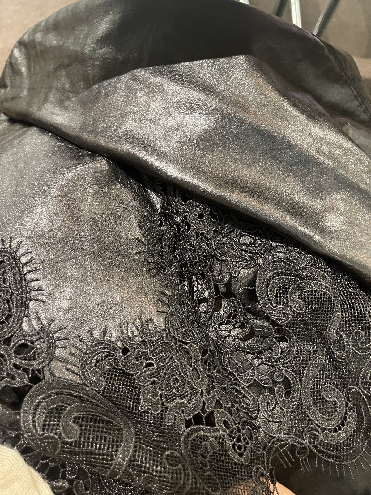 [프리미엄 고가 라인]🖤 청담동 며느리룩[PREMIUM] 100% 리얼 양가죽 레이스 셔츠 자켓 | Premium Lambskin Lace Shirt Jacket