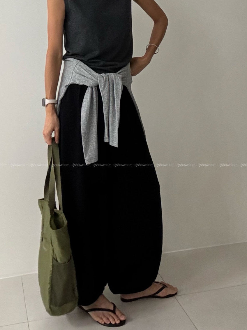 🖤 [울 블렌드] 소프트 와이드 밴딩 조거 팬츠 | Soft Wool Blend Wide Jogger Pants