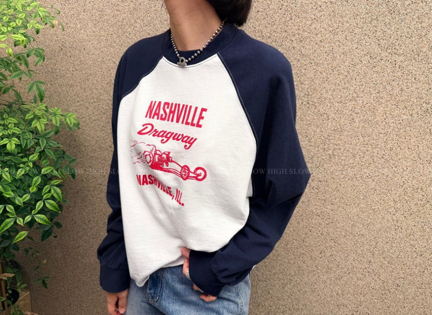 🤍 [빈티지 워싱] 내슈빌 나그랑 긴팔 티셔츠 | Nashville Vintage Raglan Tee
