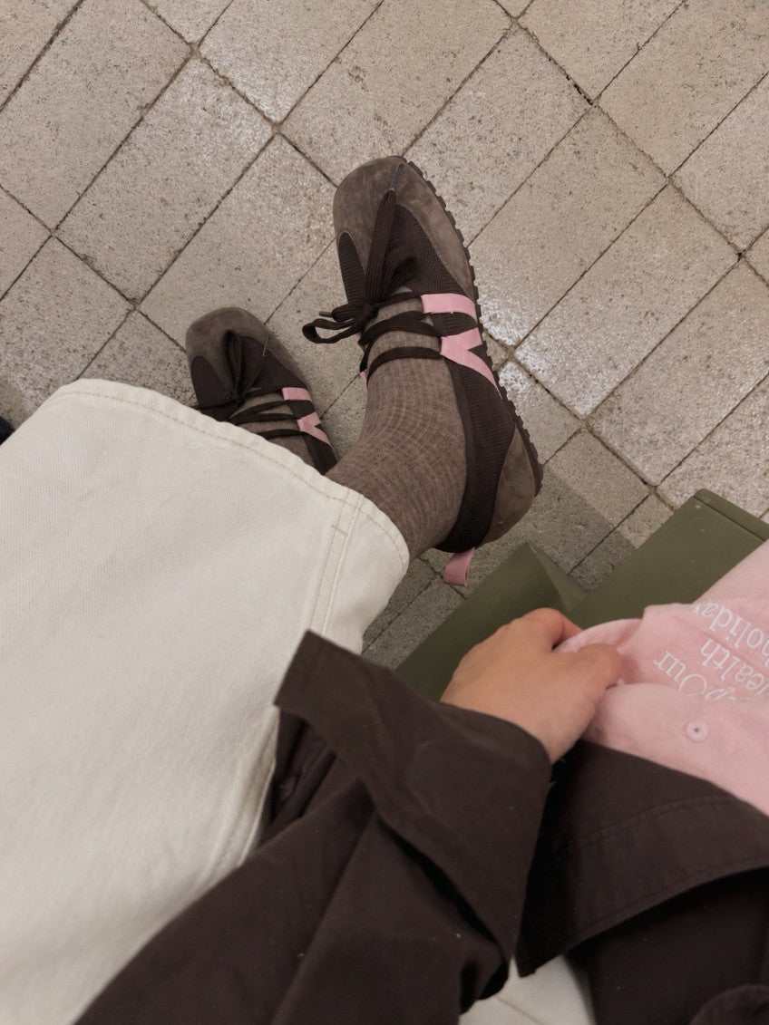 🌹 [넘 예쁜 리본 포인트] 로즈 리본 데일리 스니커즈 | Rose Ribbon Leather Sneakers