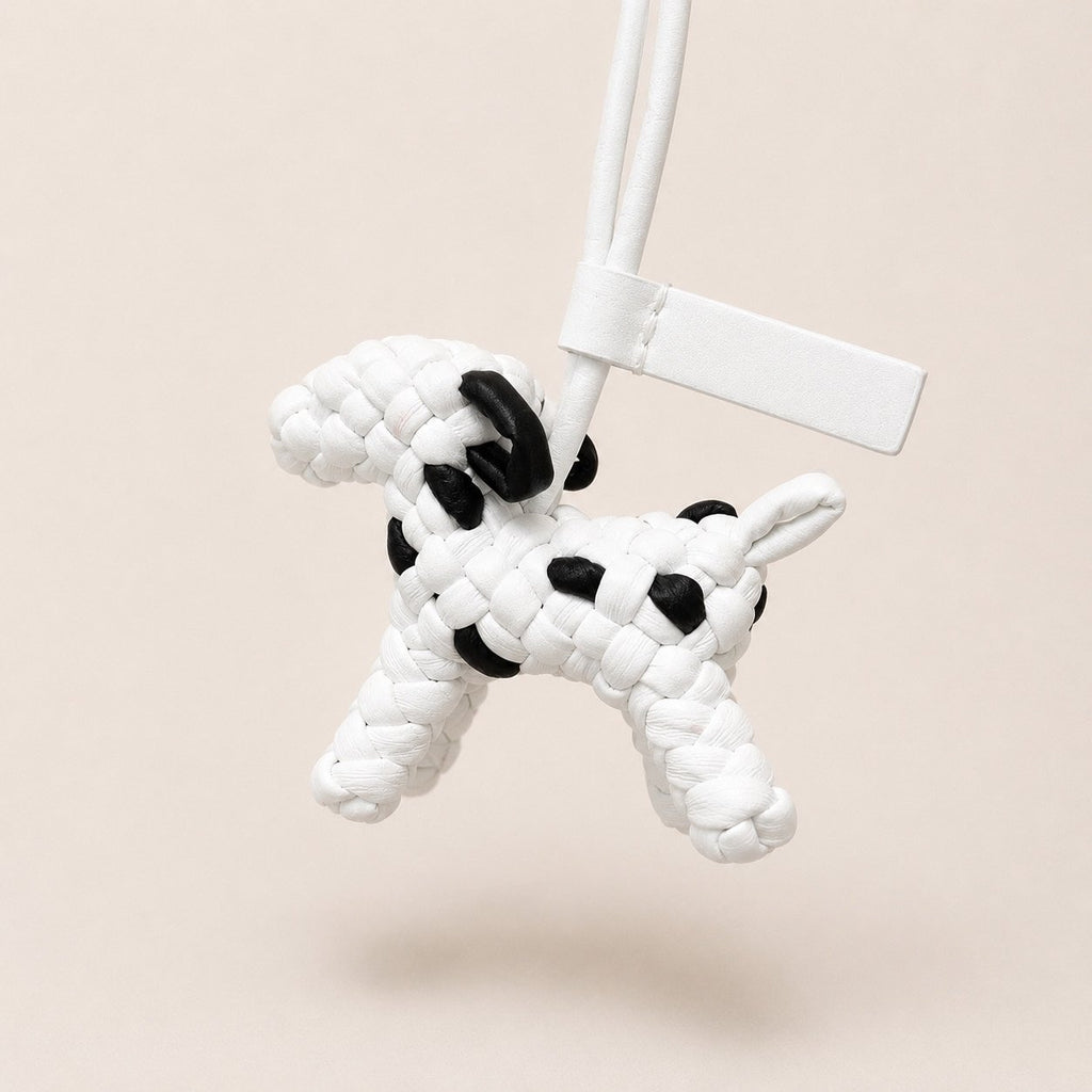 🐶 [보테 스타일·위빙] 위빙 도그 백참 | Woven Dog Bag Charm PU