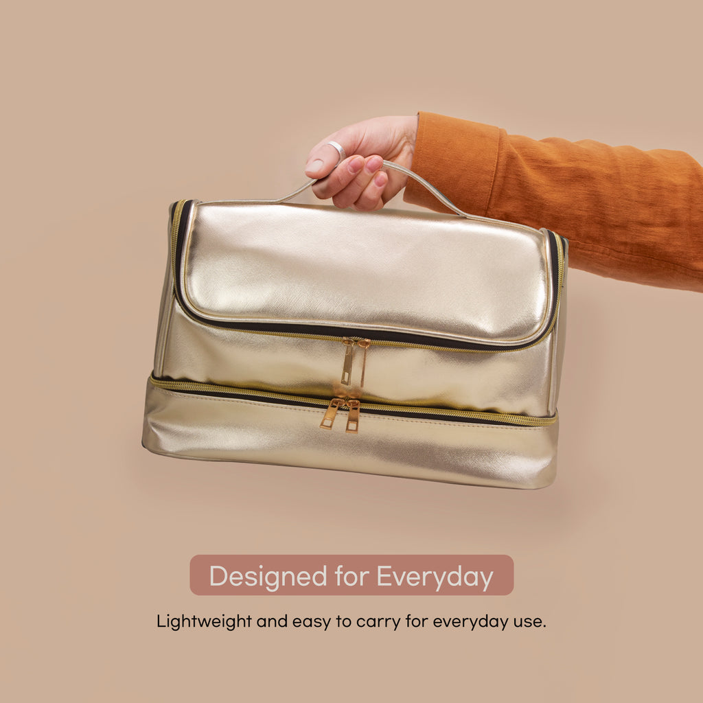 다이슨 에어랩 케이스(골드) /Travel Case for Dyson Airwrap (Gold) – Double-Layer Organizer