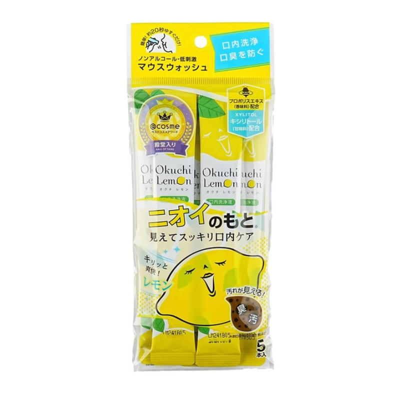 🇯🇵🤭👄Techxcels Okuchi 휴대용 구강청결제 5포 세트 (피치/체리/라임민트/레몬)//Techxcels Okuchi Portable Mouthwash 5-Pack (Peach / Cherry / Lime Mint / Lemon)