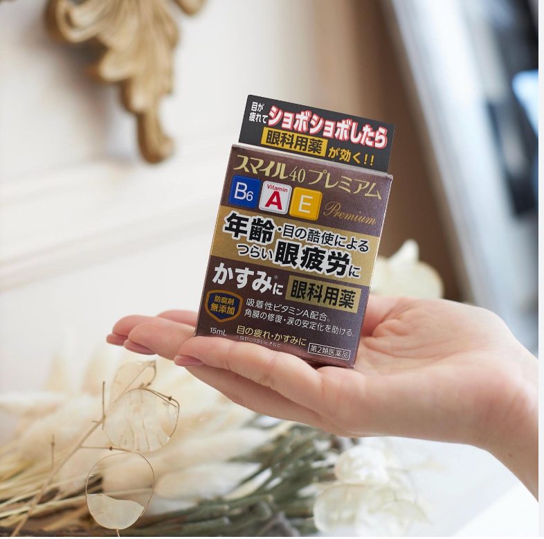 🇯🇵스마일 40 프리미엄 아이드롭 | 비타민 B6·A·E 함유 눈 피로·건조 개선 안약/Smile 40 Premium Eye Drops | Vitamin B6·A·E Formula for Eye Fatigue & Dryness Relief (Japan Best Seller)