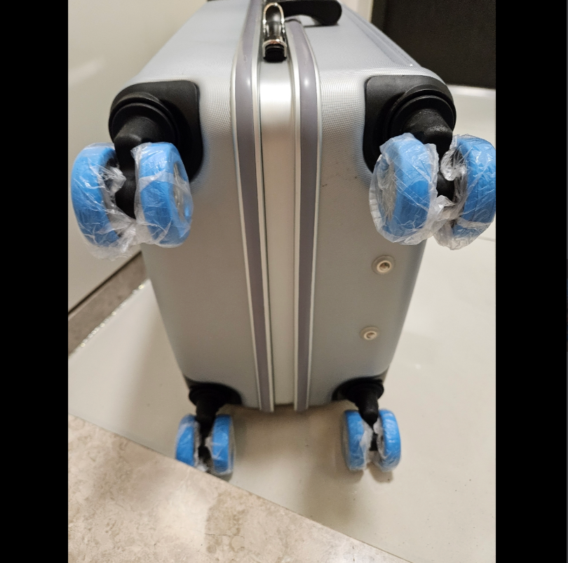 ✈️🧳일회용 캐리어 바퀴 커버 100P — 여행 후 바퀴 오염 걱정 끝! / Disposable Luggage Wheel Covers 100 Pack — Keep Your Floors Clean After Travel