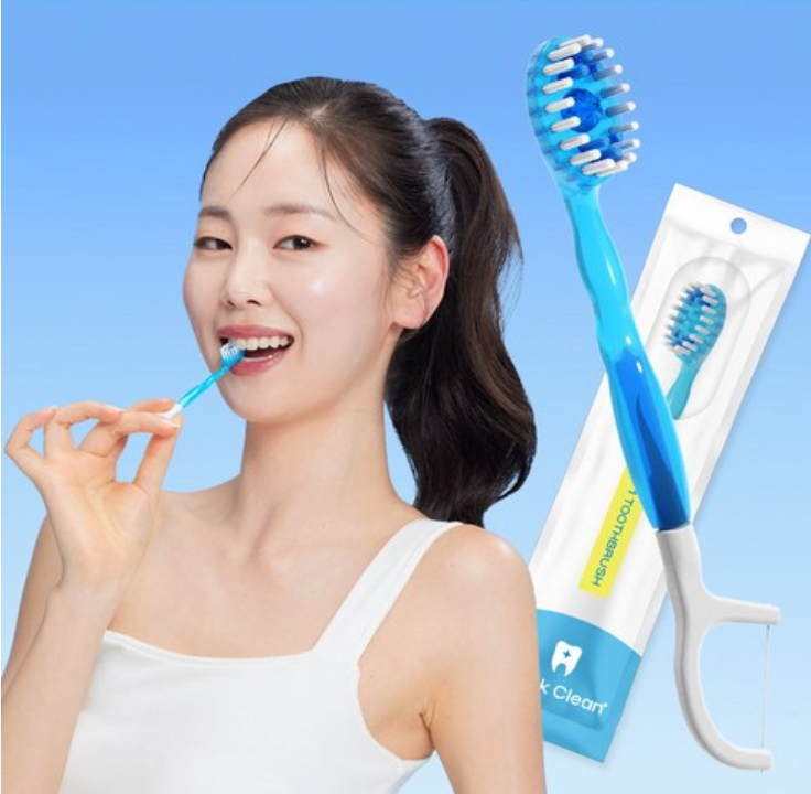 🪥✈️🦷[HR] 퀵클린 물 없이 쓰는 일회용 미니칫솔(민트향 캡슐) 10개입 / Quick Clean Waterless Mini Toothbrush (Mint Capsule) – 10 Pack