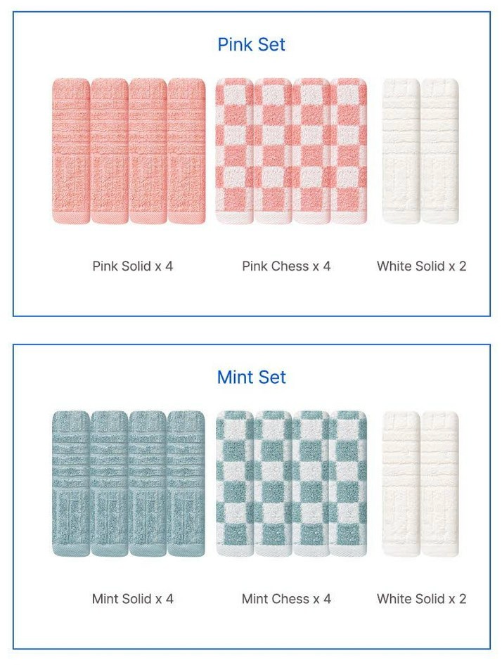 🇰🇷[10장실속세트]키리아 디자인 수건 10P 선물세트 145g 코마사 | KIRIA Design Towel 10-Piece Gift Set 145g Combed Cotton