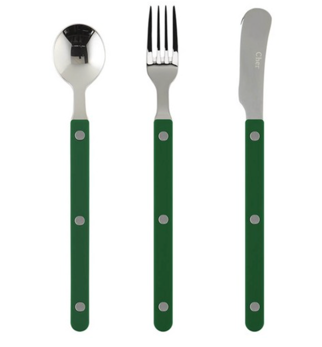 🇰🇷🥄메종 오브제 파르베 1인 디저트 세트 (티스푼 + 티포크 + 버터나이프)  Farbe 1-Person Dessert Cutlery Set (Teaspoon + Fork + Butter Knife)**