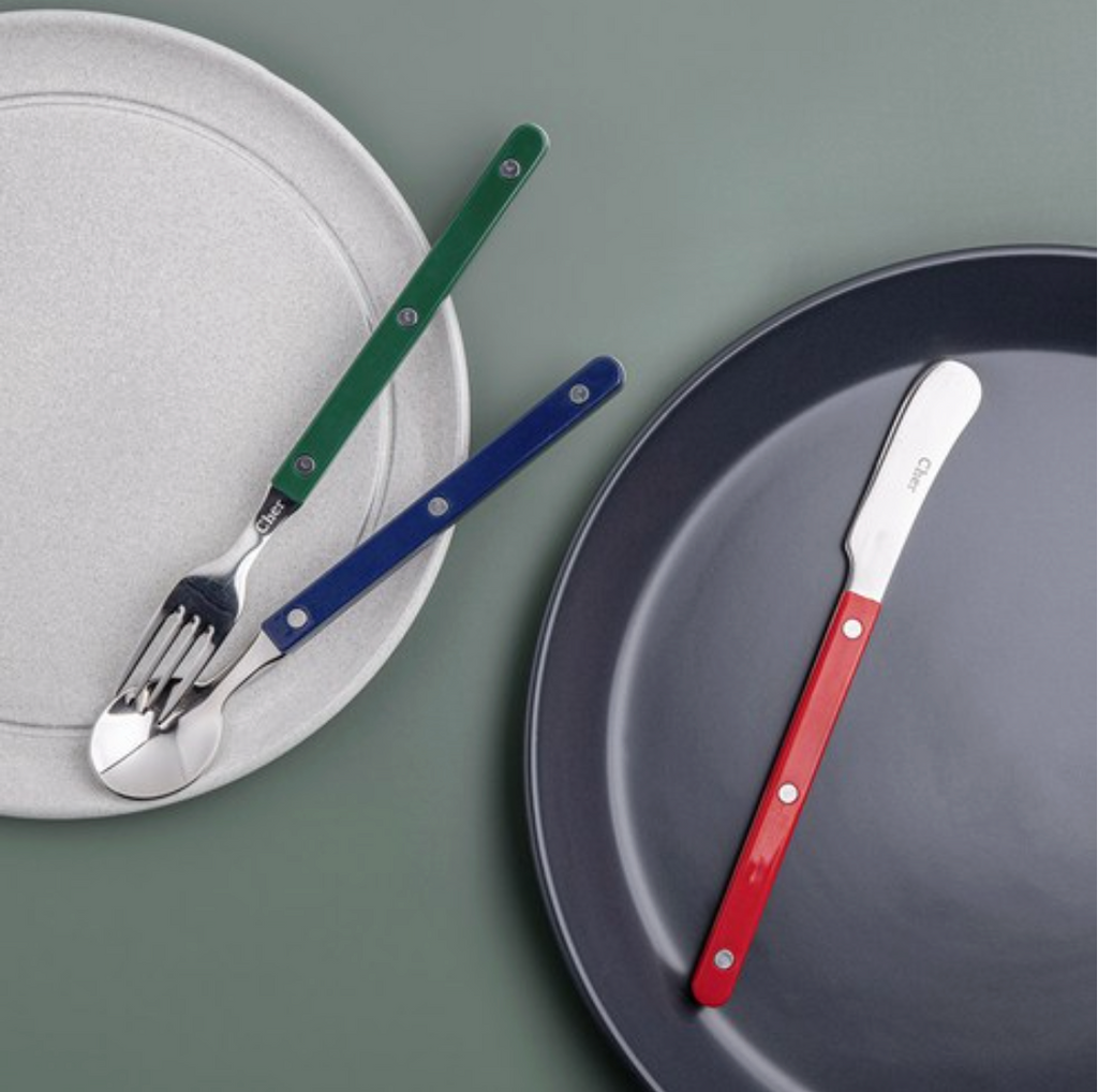 🇰🇷[프리미엄 디저트 커트러리][메종 오브제] 파르베 1인 디저트 세트 (티스푼 + 티포크 + 버터나이프)  Farbe 1-Person Dessert Cutlery Set (Teaspoon + Fork + Butter Knife)**