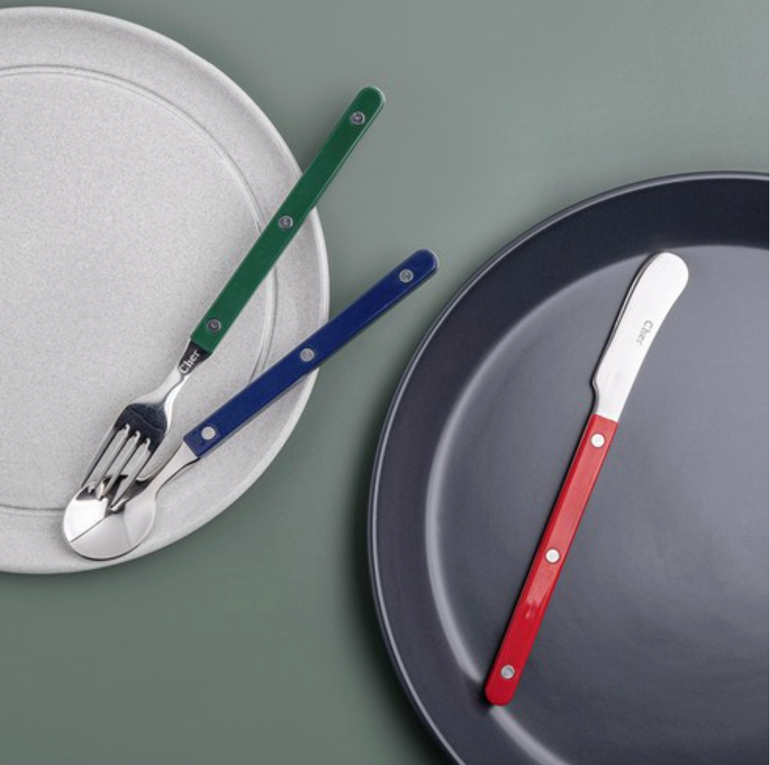 🇰🇷[프리미엄 디저트 커트러리][메종 오브제] 파르베 1인 디저트 세트 (티스푼 + 티포크 + 버터나이프)  Farbe 1-Person Dessert Cutlery Set (Teaspoon + Fork + Butter Knife)**