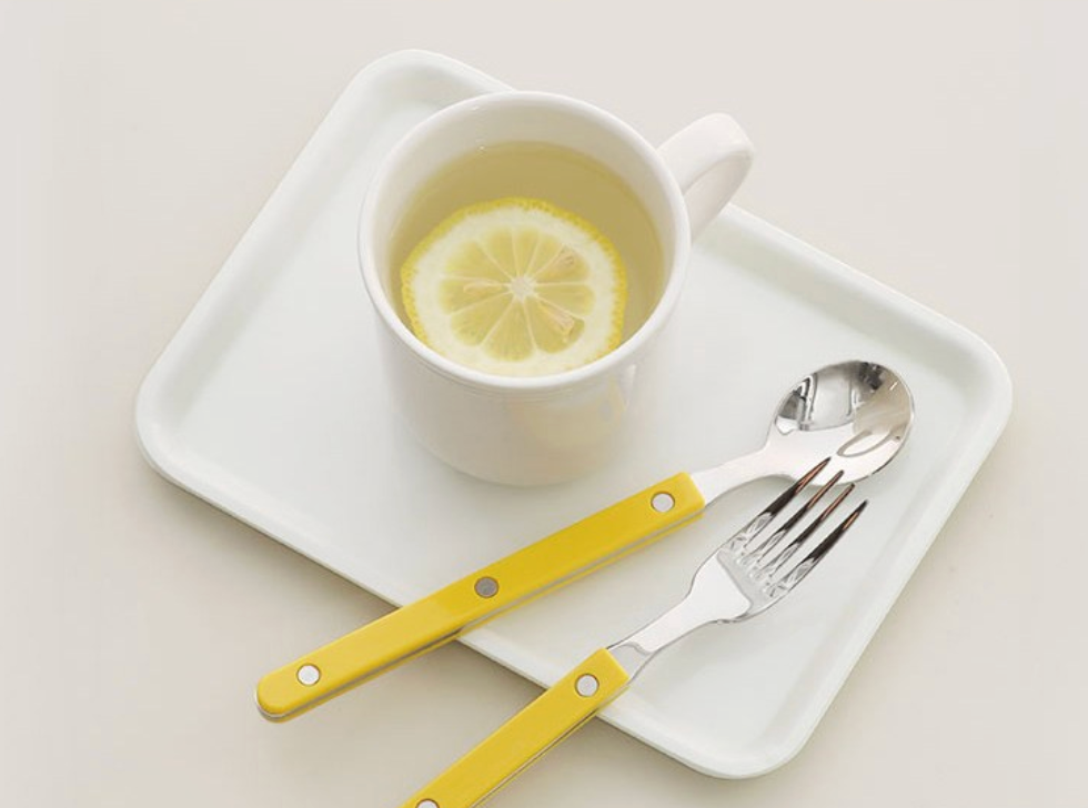 🇰🇷[프리미엄 디저트 커트러리][메종 오브제] 파르베 1인 디저트 세트 (티스푼 + 티포크 + 버터나이프)  Farbe 1-Person Dessert Cutlery Set (Teaspoon + Fork + Butter Knife)**