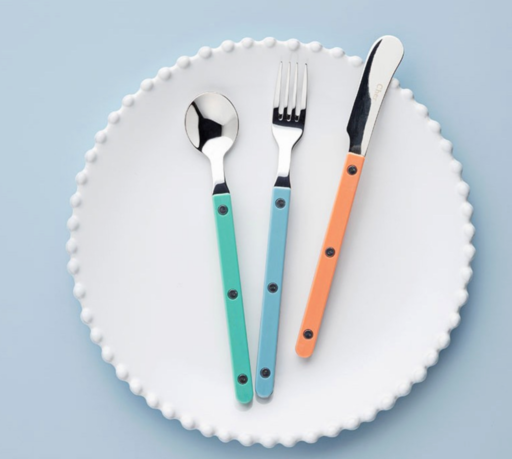 🇰🇷[프리미엄 디저트 커트러리][메종 오브제] 파르베 1인 디저트 세트 (티스푼 + 티포크 + 버터나이프)  Farbe 1-Person Dessert Cutlery Set (Teaspoon + Fork + Butter Knife)**