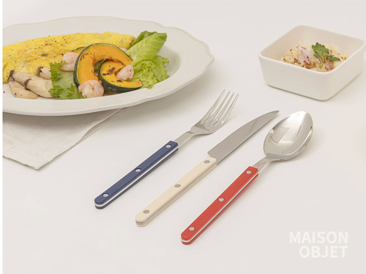 🇰🇷[프리미엄 디저트 커트러리][메종 오브제] 파르베 1인 디저트 세트 (티스푼 + 티포크 + 버터나이프)  Farbe 1-Person Dessert Cutlery Set (Teaspoon + Fork + Butter Knife)**