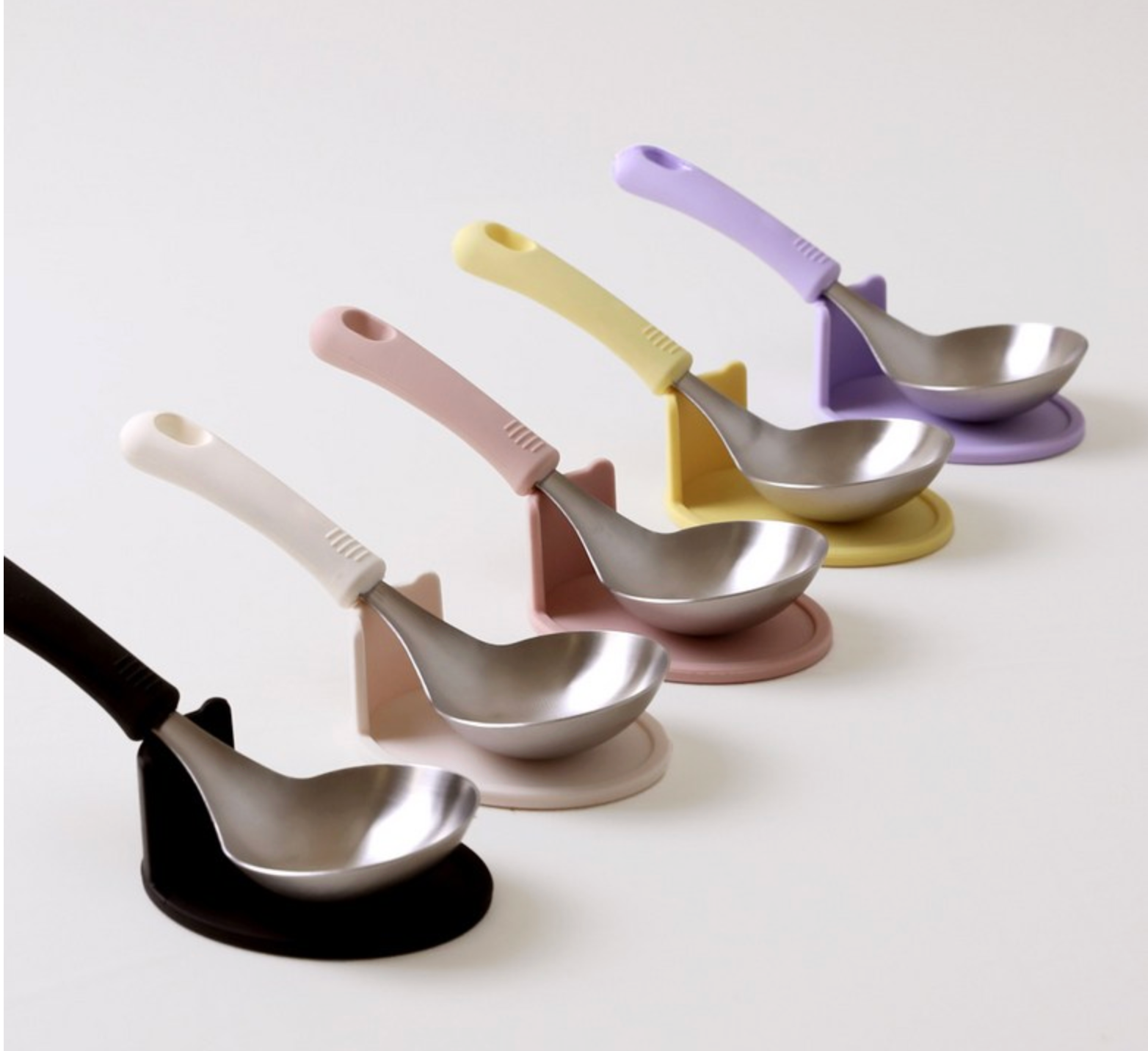 👍🏻전현무 국자👍🏻304 스테인리스 실리콘 핸들 + 전용 홀더 / Premium Stainless Ladle with Silicone Handle & Stand
