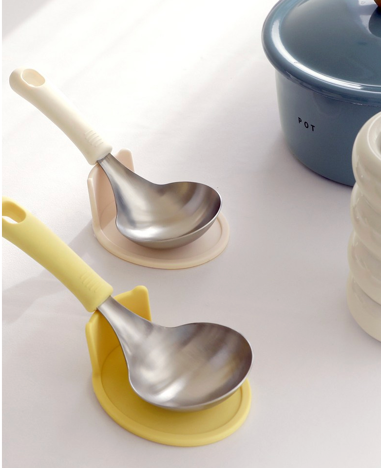 [재고털이 세일][이 가격에는 추가 재입고 없음]👍🏻전현무 국자👍🏻304 스테인리스 실리콘 핸들 + 전용 홀더 / Premium Stainless Ladle with Silicone Handle & Stand