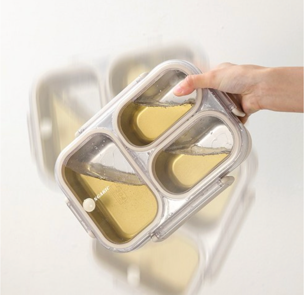 🔥Best🔥[밀폐도시락]새지않아요👍🏻2,3,4단 스텐 런치박스 (베이지) 🍱 – 직장인·소풍·도시락 완벽 세트  SGAKIC 2,3,4-Tier Stainless Lunch Box | Stackable Bento Box for Meal Prep & On-the-Go