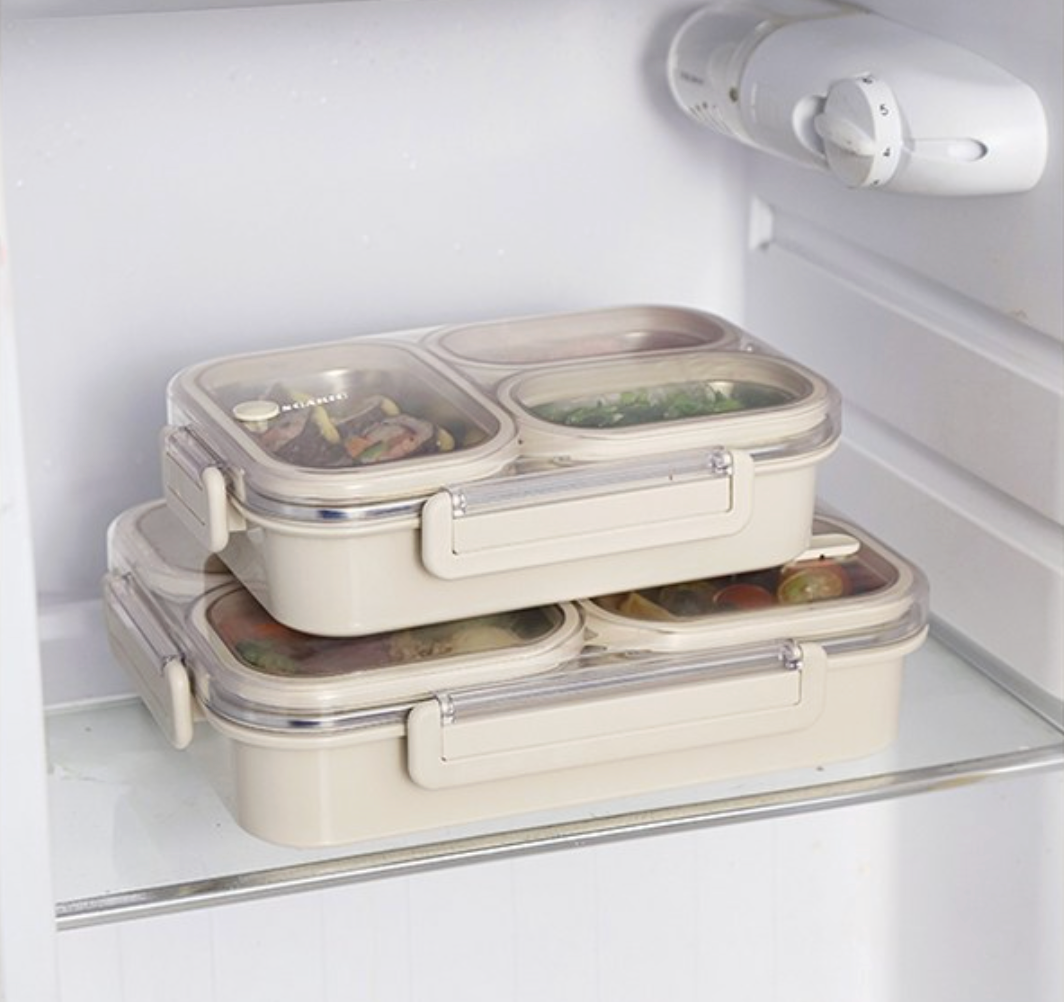 🔥Best🔥[밀폐도시락]새지않아요👍🏻2,3,4단 스텐 런치박스 (베이지) 🍱 – 직장인·소풍·도시락 완벽 세트  SGAKIC 2,3,4-Tier Stainless Lunch Box | Stackable Bento Box for Meal Prep & On-the-Go