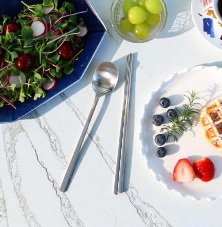 🇰🇷🥄국내산 블루테이블 포스코 세라믹 컬러 수저 4인 세트  Handmade Ceramic Color Cutlery Set (4-Person Set)