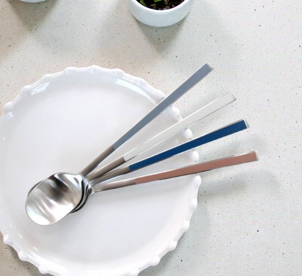 🇰🇷🥄국내산 블루테이블 포스코 세라믹 컬러 수저 4인 세트  Handmade Ceramic Color Cutlery Set (4-Person Set)