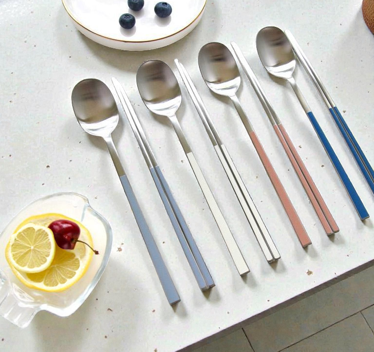 🇰🇷🥄국내산 블루테이블 포스코 세라믹 컬러 수저 4인 세트  Handmade Ceramic Color Cutlery Set (4-Person Set)