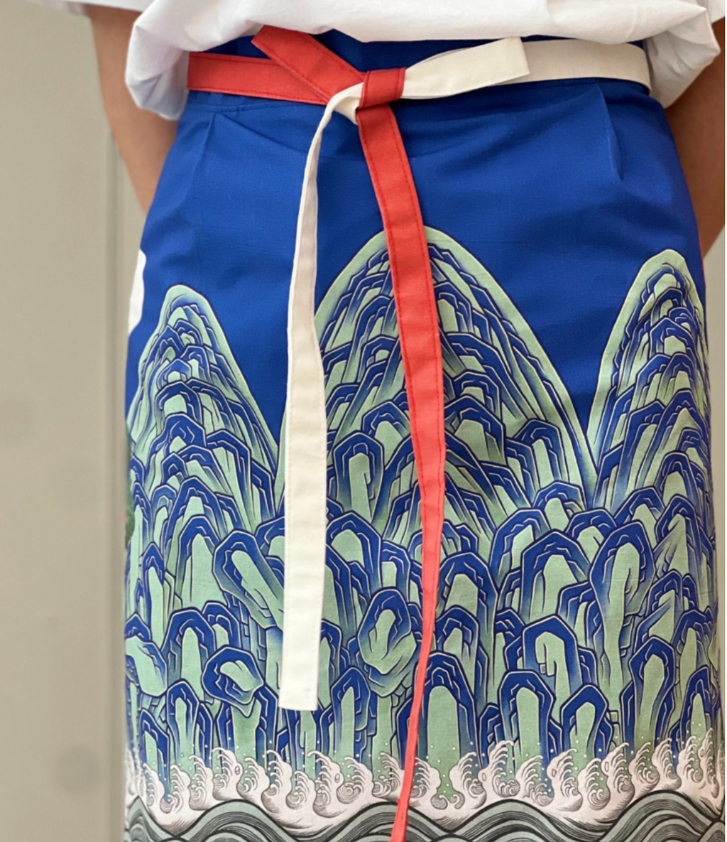 🇰🇷궁중화원 궁중화 일월오봉도 앞치마 Royal Palace Ilwolobongdo Apron