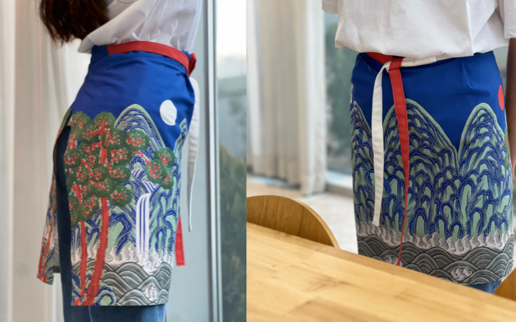 🇰🇷궁중화원 궁중화 일월오봉도 앞치마 Royal Palace Ilwolobongdo Apron