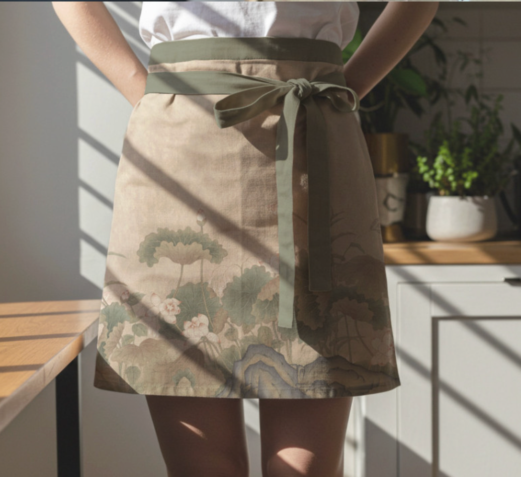 🇰🇷궁중화원 궁중화 일월오봉도 앞치마 Royal Palace Ilwolobongdo Apron