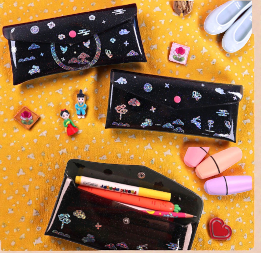 🇰🇷국립중앙박물관 전통 자개 반짝이 필통 DIY 키트  Korean Mother-of-Pearl DIY Pencil Case