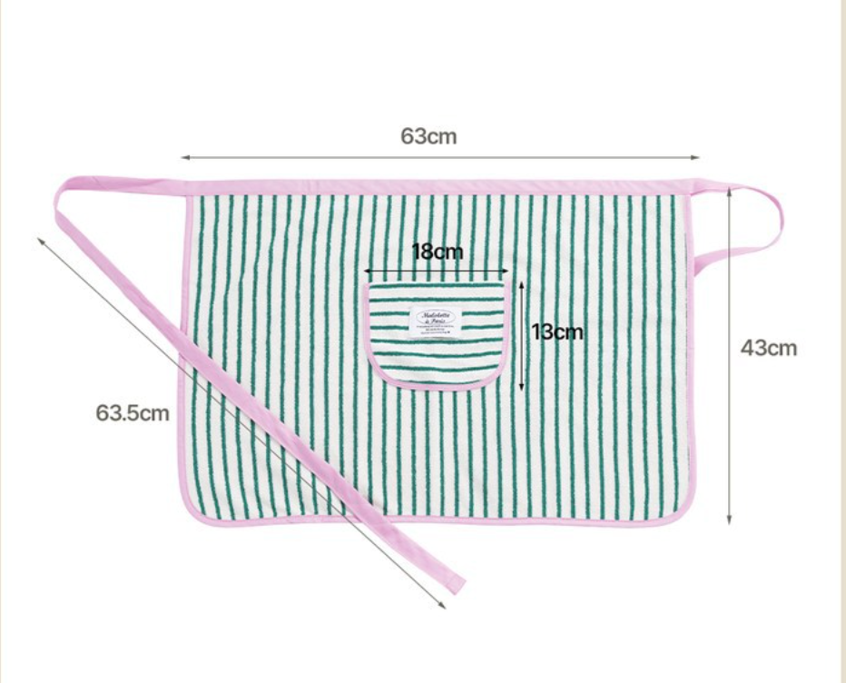 🇰🇷100%핸드메이드 마롤로뜨 파리 테리 허리 앞치마/Malolotte à Paris Terry Waist Apron