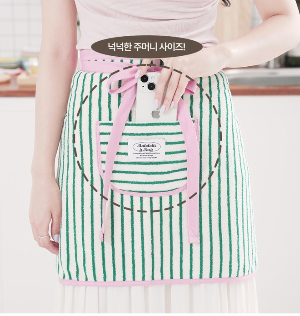 🇰🇷100%핸드메이드 마롤로뜨 파리 테리 허리 앞치마/Malolotte à Paris Terry Waist Apron