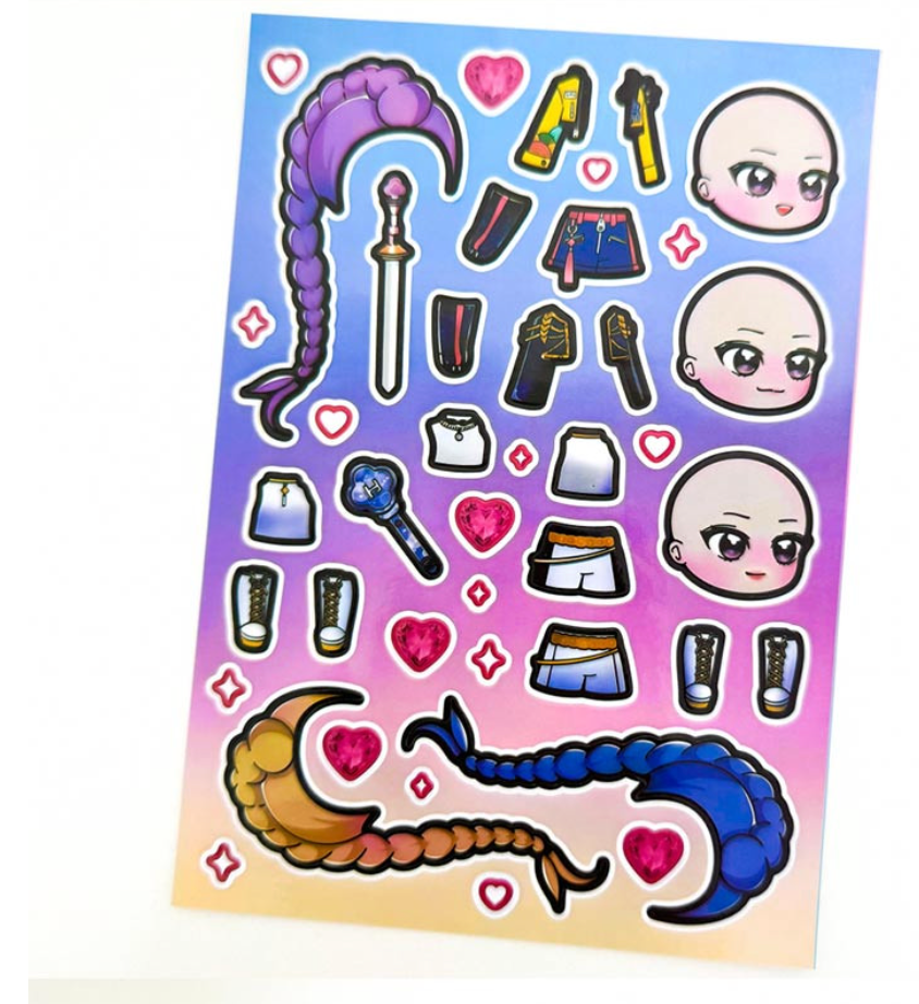 🇰🇷💙케이팝 데몬 헌터스 포토카드 /옷 입히기 스티커 / K-Pop Demon Hunters Photo Card/ Sticker Set