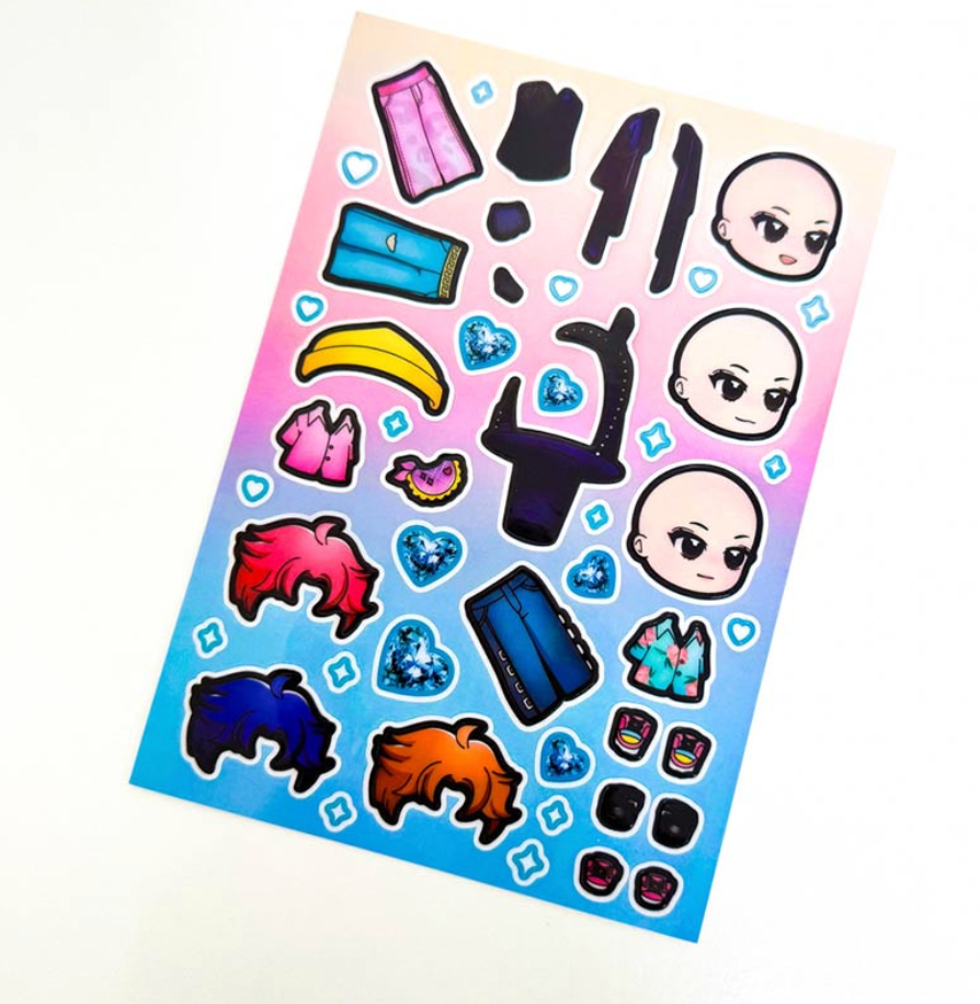 🇰🇷💙케이팝 데몬 헌터스 포토카드 /옷 입히기 스티커 / K-Pop Demon Hunters Photo Card/ Sticker Set