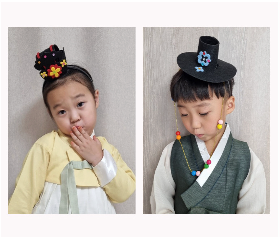 🇰🇷전통 설날 DIY 만들기 키트 – 까치갓·구슬갓·족두리 Traditional Korean New Year DIY Headpiece Kit