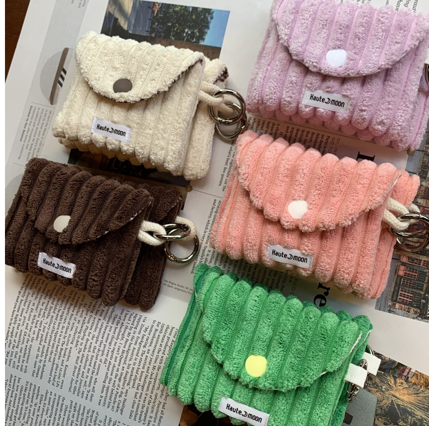 🇰🇷한국 핫템! 왕골덴 키링지갑 핸드메이드 카드지갑 Fabric Keyring Wallet (5 Colors)