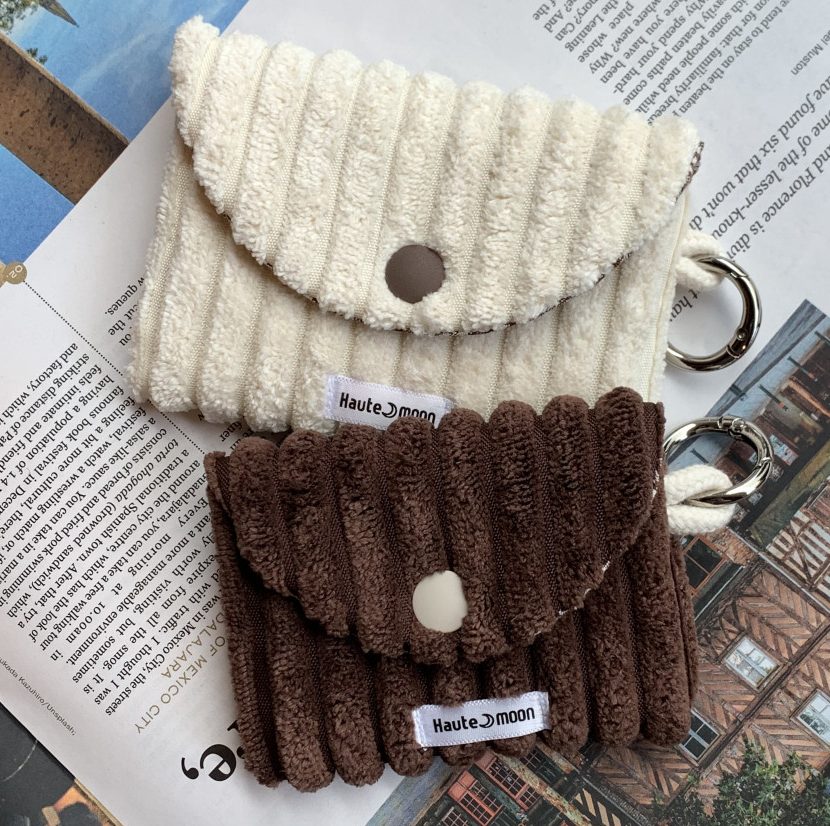 🇰🇷한국 핫템! 왕골덴 키링지갑 핸드메이드 카드지갑 Fabric Keyring Wallet (5 Colors)