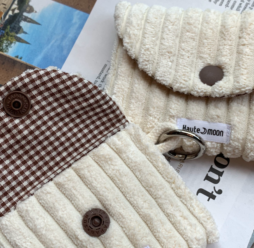 🇰🇷한국 핫템! 왕골덴 키링지갑 핸드메이드 카드지갑 Fabric Keyring Wallet (5 Colors)