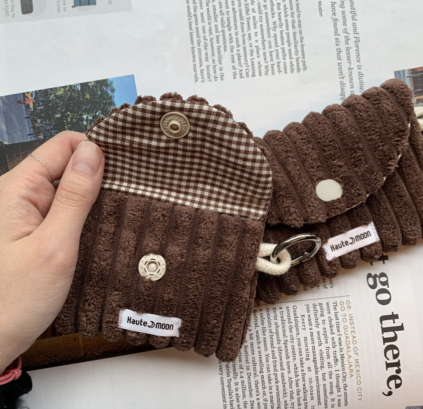 🇰🇷한국 핫템! 왕골덴 키링지갑 핸드메이드 카드지갑 Fabric Keyring Wallet (5 Colors)