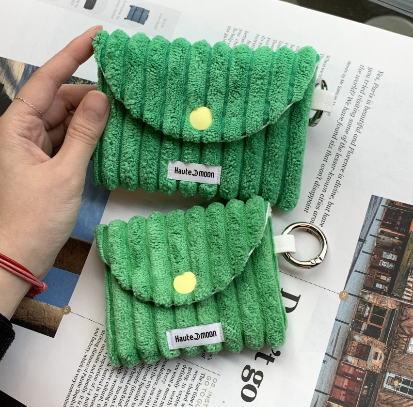 🇰🇷한국 핫템! 왕골덴 키링지갑 핸드메이드 카드지갑 Fabric Keyring Wallet (5 Colors)