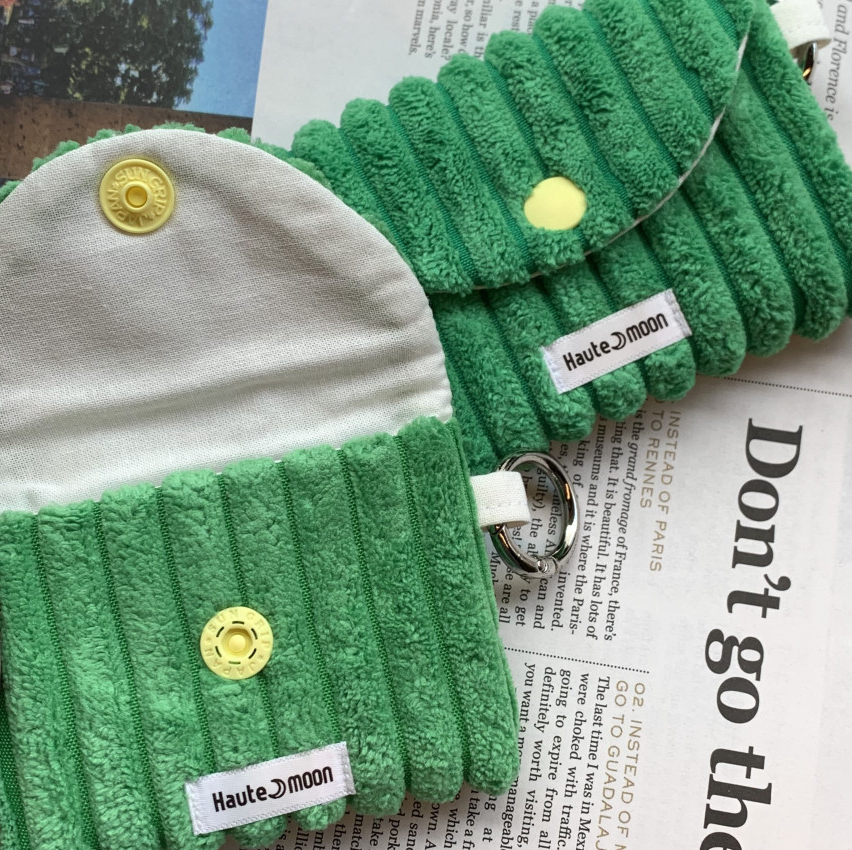 🇰🇷한국 핫템! 왕골덴 키링지갑 핸드메이드 카드지갑 Fabric Keyring Wallet (5 Colors)